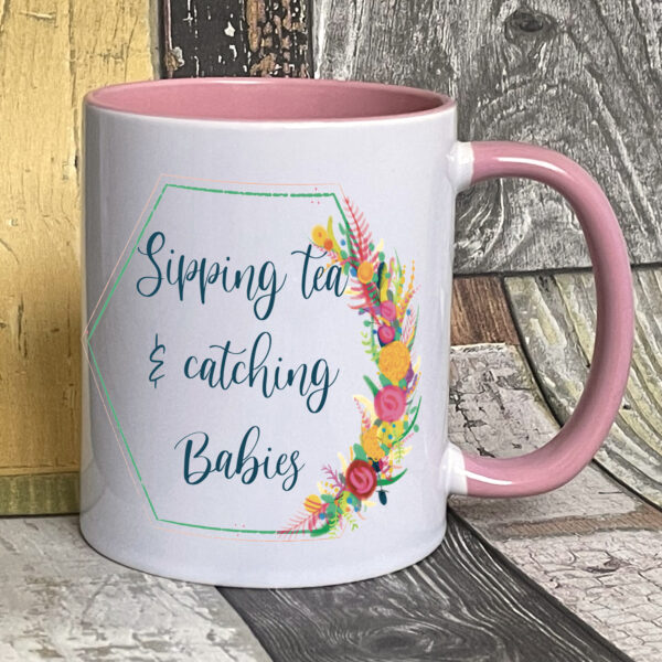 Bright - Sipping tea midwife mug - Pink