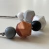 Charlie twiddle beads, grey, copper, black and white