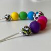 Rainbow beads with rainbow leopard print beads - Bracken