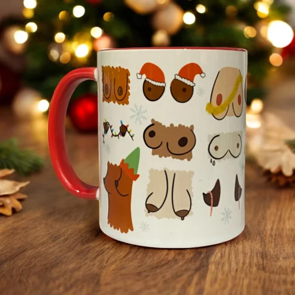 Boobles and Titsel Christmas Mug - Image 3
