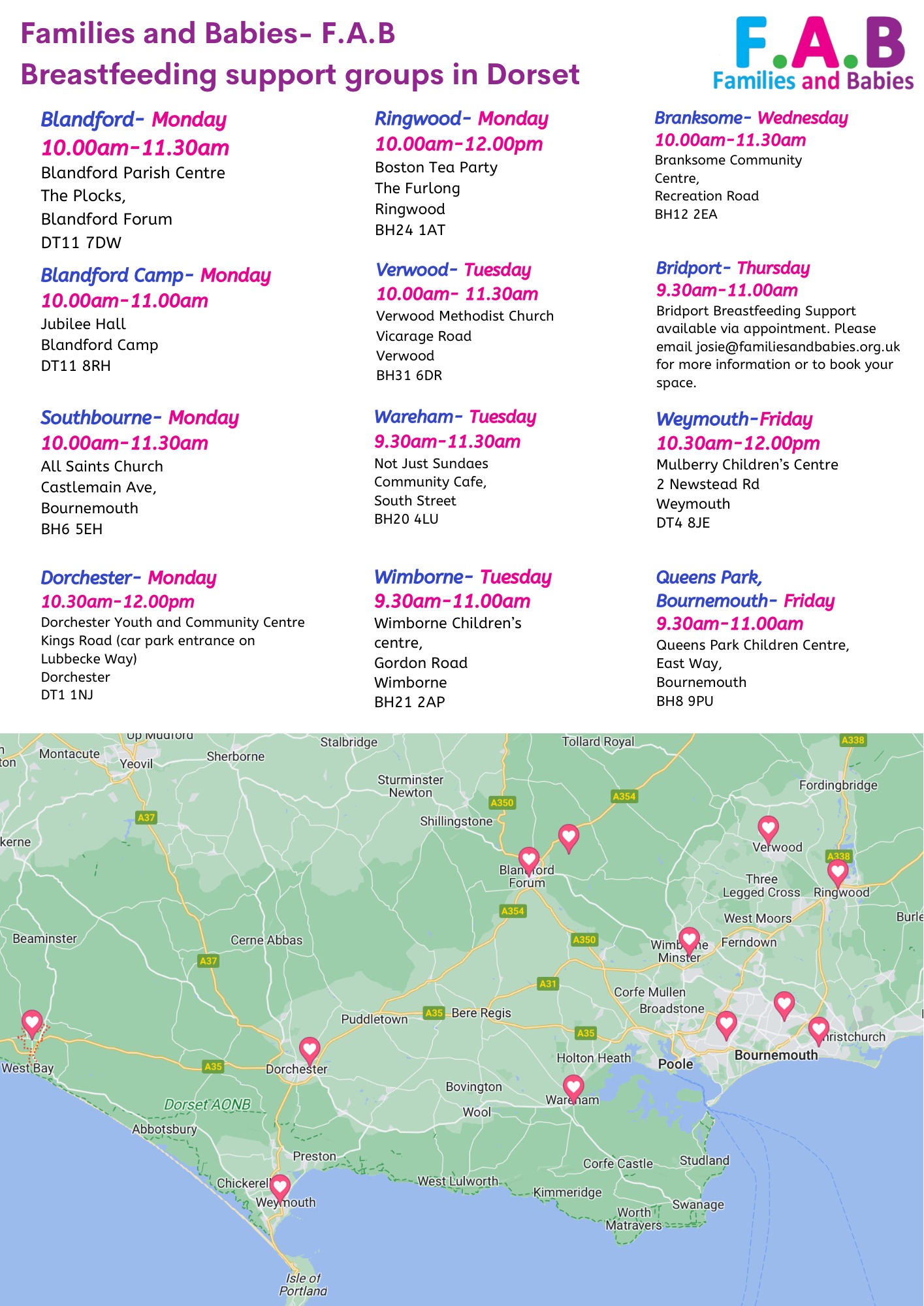 Breastfeeding Support Groups in Dorset Families and Babies (FAB)
