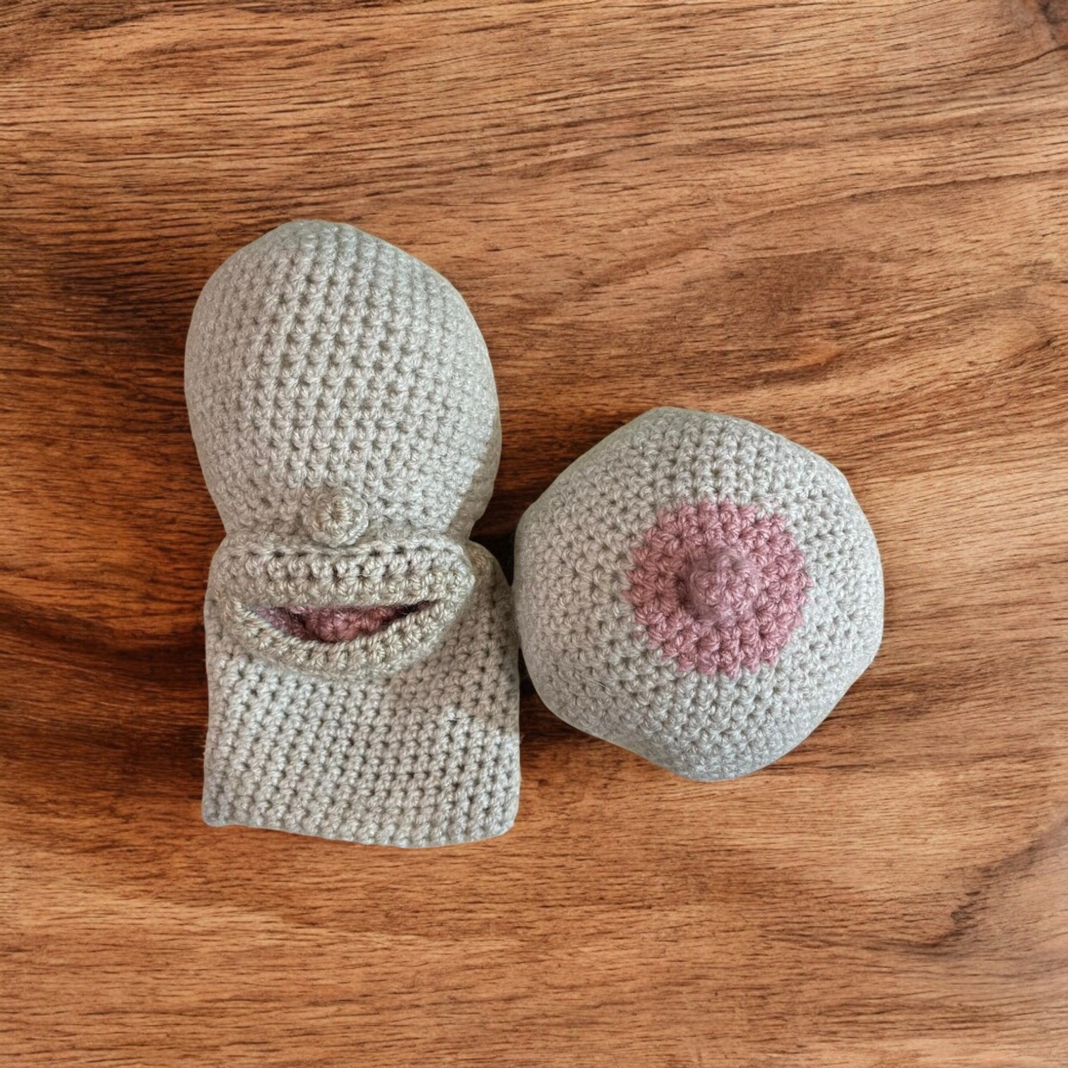 Crochet Breastfeeding Hand Puppet and Boob