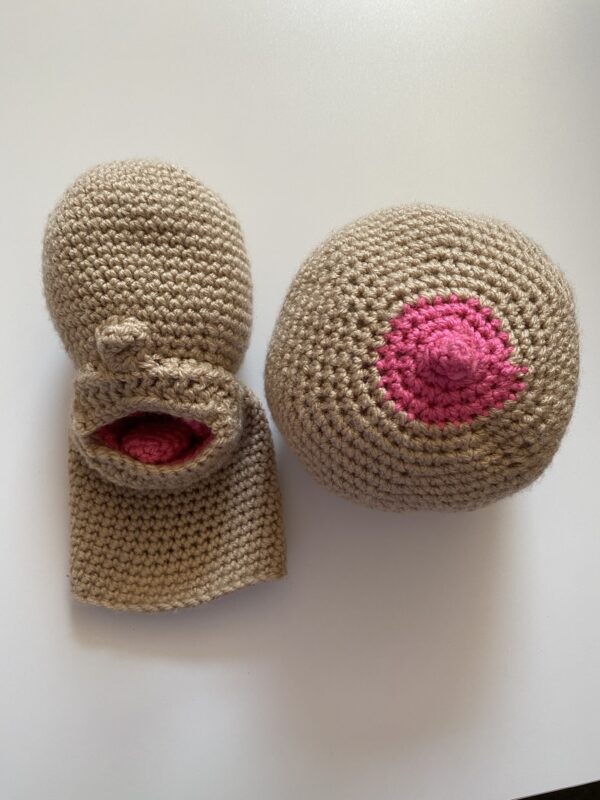 Crochet Breastfeeding Hand Puppet and Boob