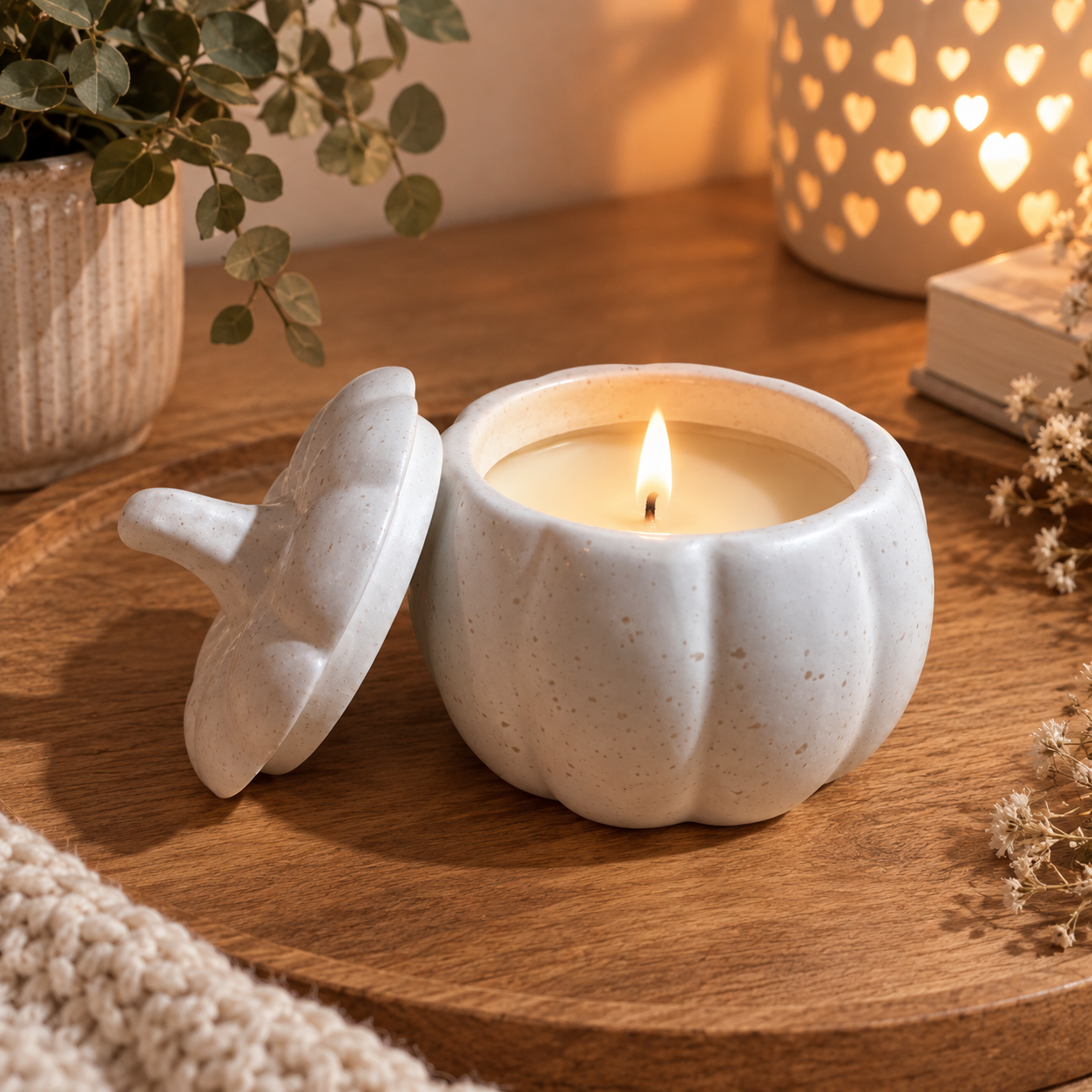 Scented KeraSoy Pumpkin Ceramic Candle